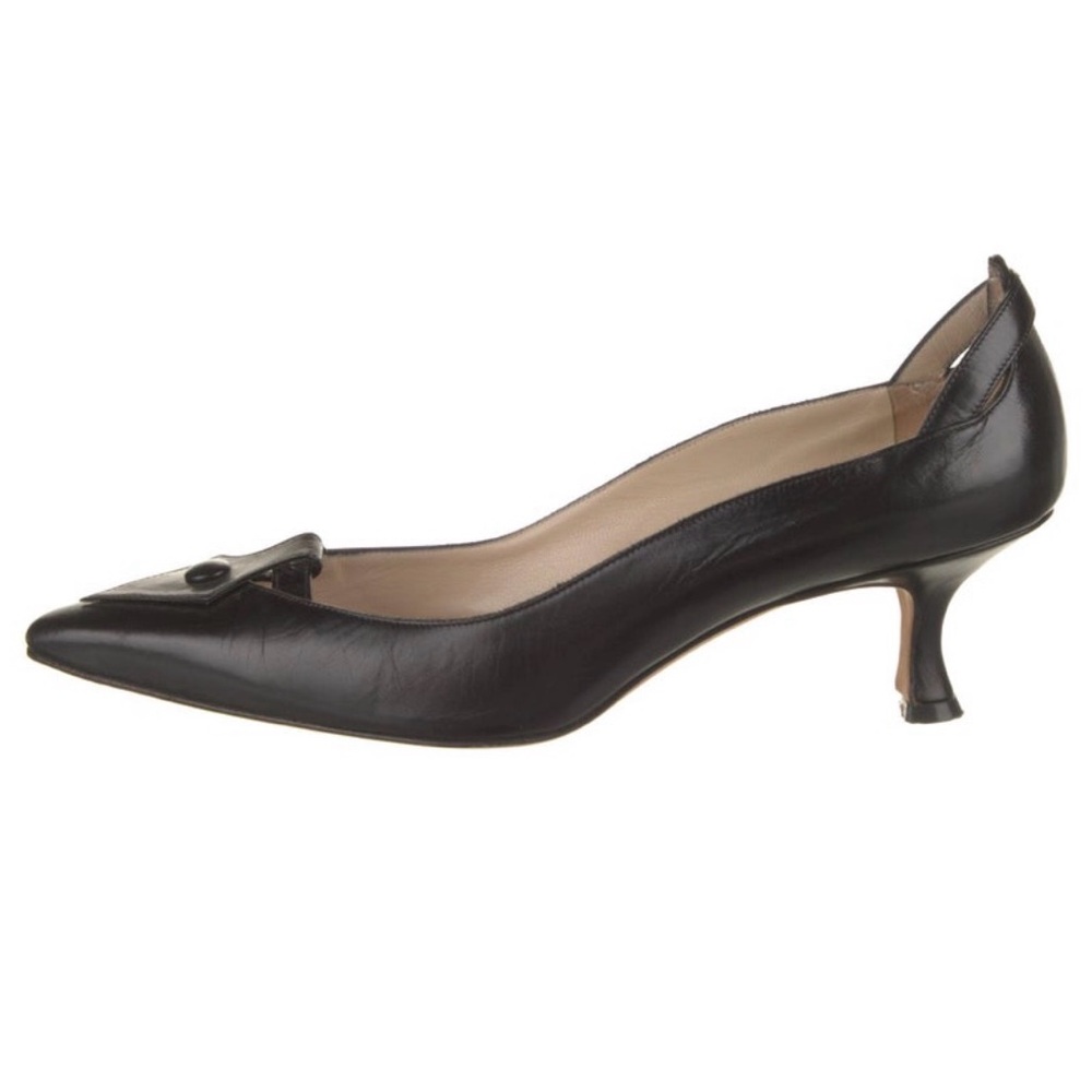 Manolo Blahnik Black Leather Heels